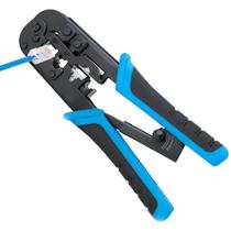 Alicate Crimpador Profissional para Cabo de Rede RJ45 RJ12 RJ11 Ferramenta Corte Decapagem Crimpagem Conectores Lâmina Prático Pino Ajuste Confortável
