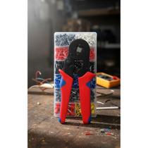 Alicate Crimpagem Terminal Ilhós + 1200 Conectores Box Alicate Crimpagem Terminal Ilhós + 1200 Conectores Box