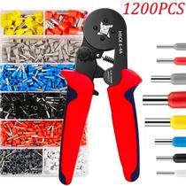 Alicate Crimpar Kit 1200 Peças Ferrules Terminais Fio
