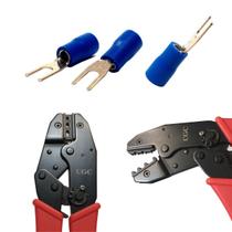 Alicate Crimpar Prensa Crimpagem 1,5mm à 6mm Hy301 Com 100 Terminais Pré Isolado