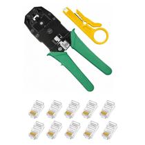 Alicate Crimpar Rj45 Rj11 Crimpador Cabo Rede Desencapador e 10 Conector Rj45 Alicate Crimpar Rj45 Rj11 Crimpador Cabo Rede Desencapador e 10 Conector Rj45