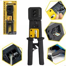 Alicate Crimpar Rj45 Rj11 Rj12 Cabo Rede Com Catraca Uso Profissional