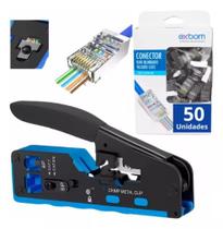 Alicate Crimpar Rj45 Vazado Rj11 Cat5/6/7 50 Rj45 Blindado