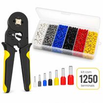 Alicate Crimpar Terminal Ilhós Profissional Com 1250 Terminais Tubulares Elétrica 0,25mm A 10mm Alicate Crimpar Terminal Ilhós Profissional Com 1250 Terminais Tubulares Elétrica 0,25mm A 10mm