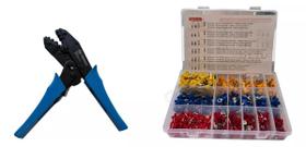 Alicate Crimpar Terminal + Kit 550 Peças Terminais Isolados