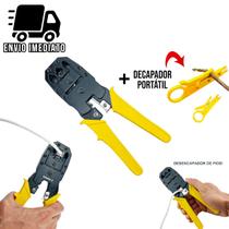 Alicate Crimpar Terminal RJ45 RJ11 e RJ12 Decapador Cabo de Rede Crimpador