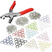 Alicate de aplicar botão de metal 35 tictac mais 100 botões pressão Eberle coloridos para roupas Alicate de aplicar botão de metal 35 tictac mais 100 botões pressão Eberle coloridos para roupas