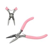 Alicate de Bico e Corte para Montagem de Bijuterias Rosa 12cm