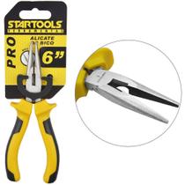 Alicate de bico meia cana reto 6'' cabo emborrachado amarelo/preto pro na cartela - STARTOOLS