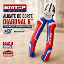 Alicate de Corte Diagonal 6" (160mm) EMTOP Ferramenta Reforçada, Precisa, Profissional e Forte Alicate de Corte Diagonal 6" (160mm) EMTOP Ferramenta Reforçada, Precisa, Profissional e Forte