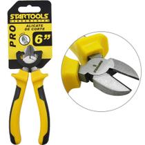 Alicate De Corte Diagonal 6'' Cabo Emborrachado Amarelo / Preto Pro Na Cartela - STARTOOLS