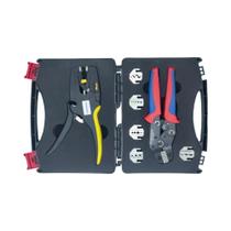 Alicate De Crimpagem Com Cabo Antiderrapante E Conjunto De Cinco Mandíbulas Para Terminais Alicate De Crimpagem Com Cabo Antiderrapante E Conjunto De Cinco Mandíbulas Para Terminais