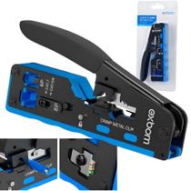 Alicate de Crimpagem Profissional EZ Crimp CAT7 RJ45 RJ12 Exbom FRM-ACN702