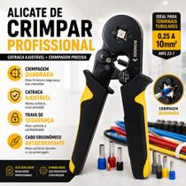 Alicate de Crimpar Fios Terminais Prensa Ilhós 0,25mm a 10mm