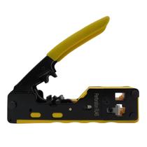 Alicate de crimpar rj11, rj12 e rj45 ez crimp vazado amarelo Alicate de crimpar rj11, rj12 e rj45 ez crimp vazado amarelo