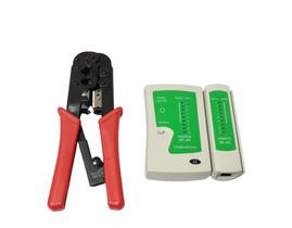 Alicate De Crimpar RJ45 Com Catraca 568R + Testador De Cabo Rj45 E Rj11