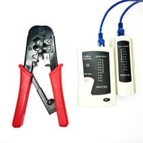 Alicate de Crimpar Rj45 Com Catraca 568r + Testador De Cabos de Rede Alicate de Crimpar Rj45 Com Catraca 568r + Testador De Cabos de Rede