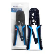 Alicate de Crimpar RJ45 RJ11 Corte, Decapagem e Fixação de Conectores, Multiuso com Empunhadura Confortável e Ajuste d Alicate de Crimpar RJ45 RJ11 Corte, Decapagem e Fixação de Conectores, Multiuso com Empunhadura Confortável e Ajuste d