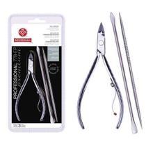 Alicate de cutícula Mundial 778-EP c/ espátula de unha inox profissional