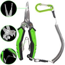 Alicate de Pesca INOX Albatroz LYQ-1043 Verde Aço Inoxidável Corta Linha Multifilamento Abre Anel