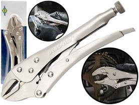 Alicate De Pressão Cromado Bico Reto E Mordente 10 Polegadas Ajustável 254mm Brasfort