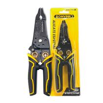 Alicate Decapador Multifuncional Ferramenta 6 em 1 com Corte, Desencape, Aperto, Enrolar e Separar Fios, Trava de Segu