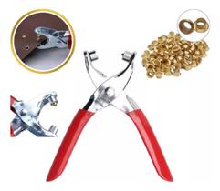 Alicate Fixador Manual Ilhós Couro Bolsa Com 100 Ilhoses