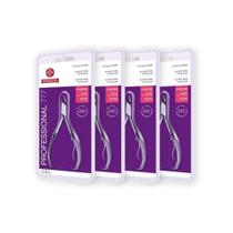 Alicate Inox Cutícula Afiado 777 Profissional Mundial 4 unidades Manicure