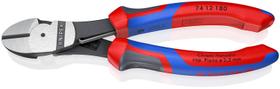 Alicate KNIPEX High Leverage Diagonal Cut-Spring vermelho e azul