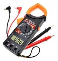 Alicate Medidor Amperímetro Digital Multimetro A Bateria 9v