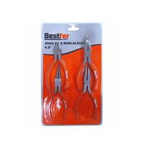 Alicate mini polido 4,5'' cabo laranja com 4 pecas na cartela - RIO CHENS Alicate mini polido 4,5'' cabo laranja com 4 pecas na cartela - RIO CHENS
