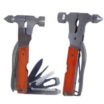 Alicate Multifuncional 12 em 1 com Martelo, Machado e Canivete Inox Camping e Emergência - Genérica