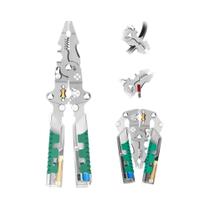 Alicate Multifuncional Dobrável Para Desencapar Fios, Testar Voltagem, Cortar Cabos E Crimpar,