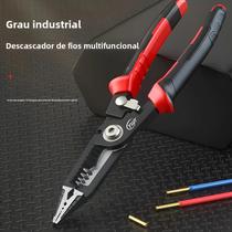 Alicate Multifuncional Para Eletricista, Corte, Fixação, Descascamento, Crimpagem, Enrolamento,