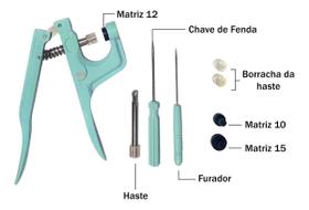 Alicate para aplicar e pregar botões de pressão plástico ritas tamanho 10 12 15 Alicate para aplicar e pregar botões de pressão plástico ritas tamanho 10 12 15