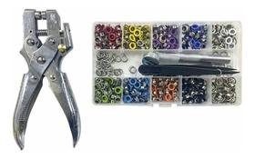 Alicate Para Aplicar Ilhós E Furar + 400 Ilhós Sortidos