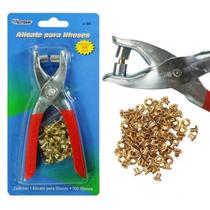 Alicate Para Aplicar Ilhos Manual Com 100 Ilhoses De 4mm