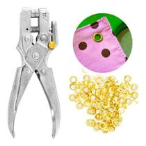 Alicate Para Vazar E Pregar Ilhós 2 Em 1 Com 100 Ilhoses Ferramenta Artesanato Manual Precisão Furo Kit Acessórios