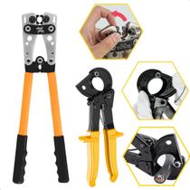 Alicate Prensar Crimpar Terminal + Alicate Catraca Tesoura