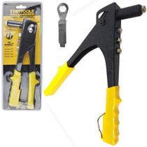 Alicate Rebitador 9,5'' 4 Pontas + Chave Trava Cabo Amarelo