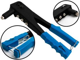 Alicate Rebitador Manual Profissional 9,5 Polegadas Com 4 Bicos Para Rebites De 2,4mm Até 4,8mm