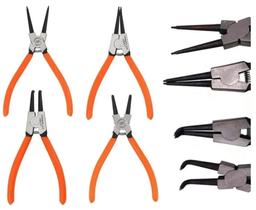 Alicate trava para anéis interno e externo kit 4 peças