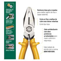 Alicate universal para eletricista isolado 8" - ST75104L Sata