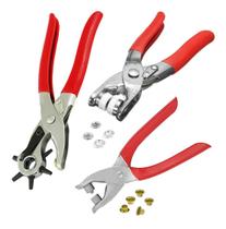 Alicates Vazador Pregar Ilhós E Botão Metal Tic Tac - 03pç