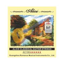 Alice-cordas de guitarra acústica, fibra de nylon, instrumentos musicais, a106/107c-n, 6 pcs/set