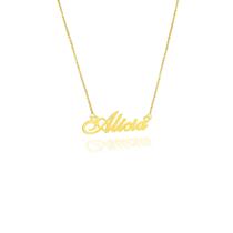 Alicia colar de nome folheado a ouro 18k
