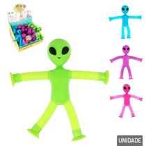 Alien de Plástico Sanfonado Articulado Color - Tudo em Caixa