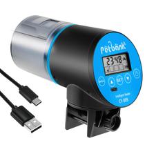 Alimentador automático de peixes Petbank com temporizador recarregável 200mL Alimentador automático de peixes Petbank com temporizador recarregável 200mL