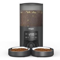 Alimentador automático para gatos Molypet para 2 gatos 6L com taças duplas Alimentador automático para gatos Molypet para 2 gatos 6L com taças duplas