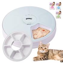 Alimentador automático para gatos Pawise, 6 refeições, alerta de chilro de pássaros Alimentador automático para gatos Pawise, 6 refeições, alerta de chilro de pássaros